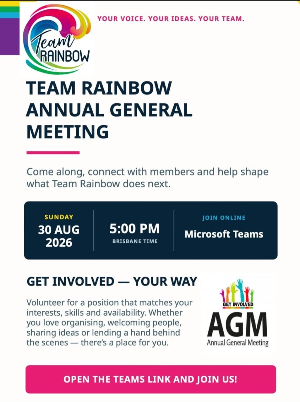 Team Rainbow Annual General Meeting (AGM)