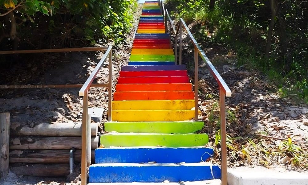 Pride-House-Stairs-Rainbow-Beach